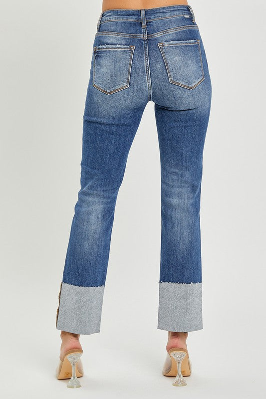 The Kylie Distressed Straight Leg Denim