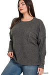 Soft Ribbed Sweater w/ Pocket